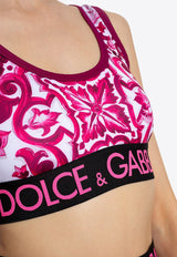 Majolica Print Cropped Top