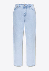 Dolce & Gabbana Logo Plaque Low-Rise Boyfriend Jeans Blue FTC7CD G8LX3-S9001