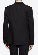 Dolce & Gabbana Single-Breasted DG Logo Wool Blazer Navy Blue G2NW0Z FU28E-N0000