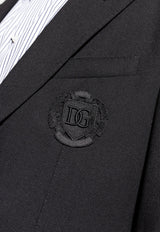 Dolce & Gabbana Single-Breasted DG Logo Wool Blazer Navy Blue G2NW0Z FU28E-N0000