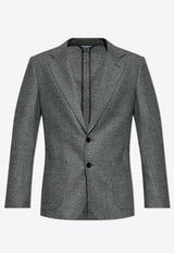 Dolce & Gabbana Single-Breasted Wool Blend Blazer Grey G2TW2T FMCA0-S8291