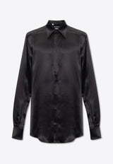 Dolce & Gabbana Long-Sleeved Silk Shirt Black G5JL8T FU1AU-N0000