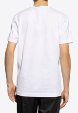 Dolce & Gabbana Logo Plaque V-neck T-shirt White G8PT2T G7F2I-W0800
