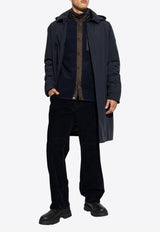 Moncler Larezila Hood Long Parka Jacket Navy Blue J20911C00014 539MS-77D
