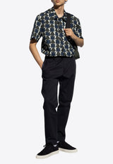 Moncler Pixel Logo Print Shirt Navy Blue J20912F00007 597YJ-S90