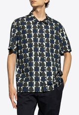 Moncler Pixel Logo Print Shirt Navy Blue J20912F00007 597YJ-S90