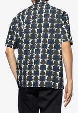 Moncler Pixel Logo Print Shirt Navy Blue J20912F00007 597YJ-S90