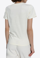 Moncler Crystal Logo Crewneck T-shirt Cream J20938C00021 89AIJ-034