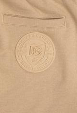 Dolce & Gabbana Kids Boys Logo Patch Track Pants Beige L4JPIG G7NXC-M1217