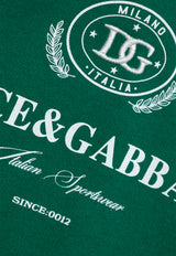 Dolce & Gabbana Kids Boys Logo Print Hooded Sweatshirt Green L4JWKI G7NVV-V0403