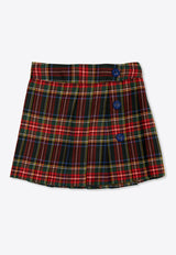 Girls Tartan Check Pleated Skirt