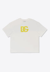 Dolce & Gabbana Kids Girls DG Rhinestones Crewneck T-shirt White L5JTNL G7NUS-W0800