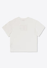 Dolce & Gabbana Kids Girls DG Rhinestones Crewneck T-shirt White L5JTNL G7NUS-W0800