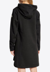 Moncler Stitched Logo Hooded Mini Dress Black J20938I00010 899RB-999