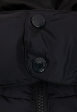 Dolce & Gabbana Kids Girls Logo Print Down Jacket Navy Blue L4JB6T G7NMN-B4902