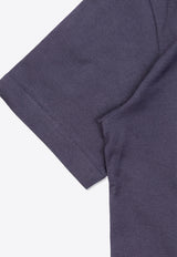 Dolce & Gabbana Kids Girls DG Logo Print Crewneck T-shirt Navy Blue L4JTHU G7NNM-B3681