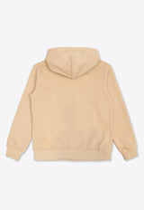 Dolce & Gabbana Kids Boys DG Logo Patch Zip-Up Hoodie Beige L4JWKL G7NXC-M1217