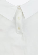 تي شيرت طويل الأكمام بشعار مطرز للبنات