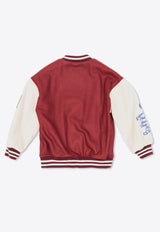 Dolce & Gabbana Kids Boys DG Logo Patch Bomber Jacket Burgundy L42B54 G7NOP-S9000