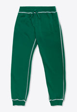Dolce & Gabbana Kids Boys DG Logo Embroidered Track Pants Green L4JPJN G7NVV-V0403