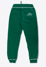 Dolce & Gabbana Kids Boys DG Logo Embroidered Track Pants Green L4JPJN G7NVV-V0403