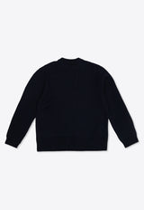 Dolce & Gabbana Kids Boys DG Logo Intarsia Knit Sweater Navy Blue L5KWJ6 JCVV9-B6712
