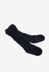 جوارب طويلة محبوكة بشعار الماركة للبنات