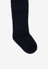 جوارب طويلة محبوكة بشعار الماركة للبنات