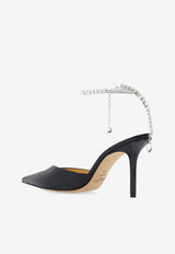 Jimmy Choo Saeda 85 Patent Leather Pumps Black SAEDA 85 BOB-BLACK CRYSTAL