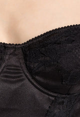 Lace-Trimmed Silk Bodysuit