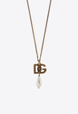 Faux-Pearl DG Logo Pendant Necklace