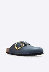 Birkenstock Boston Big Buckle Shearling Mules Navy Blue 1028014 0-MIDNIGHT