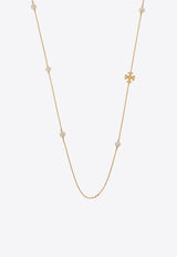Tory Burch Kira Pearl Long Chain Necklace Gold 157210 0-137