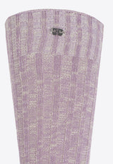 Ganni Chunky Calf-Length Socks Purple A6412 5896-476
