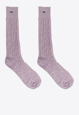 Ganni Chunky Calf-Length Socks Purple A6412 5896-476