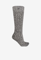 GANNI Chunky Calf-Length Socks Grey A6410 5896-262