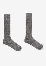 GANNI Chunky Calf-Length Socks Grey A6410 5896-262