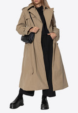 Alexander McQueen Double-Breasted Belted Raincoat Beige 808007 QFAA0-2001