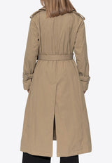 Alexander McQueen Double-Breasted Belted Raincoat Beige 808007 QFAA0-2001