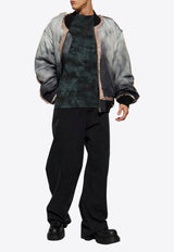 Alexander McQueen Skull Embroidered Tie-Dye T-shirt Navy Blue 808915 QXABL-1000