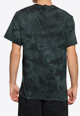 Alexander McQueen Skull Embroidered Tie-Dye T-shirt Navy Blue 808915 QXABL-1000