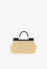 حقيبة يد سيسيلي مُطولة من الرافيا المنسوجة