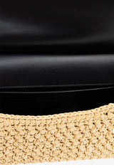 حقيبة يد سيسيلي مُطولة من الرافيا المنسوجة