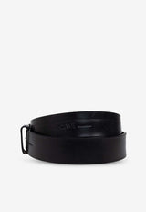 Loewe Roller Curve Calfskin Belt Black E619238X48 0-BLACK VINTAGE PALLADIUM