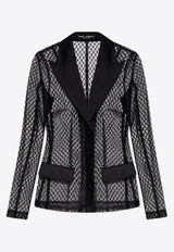 Single-Breasted Mesh Blazer