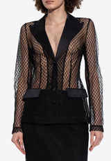 Single-Breasted Mesh Blazer