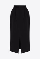 Dolce & Gabbana Wool-Blend Midi Tuxedo Skirt Black F4CZ8T FU21E-N0000
