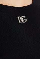 Dolce & Gabbana DG Logo Plaque Mini Dress Black F6ACQT FUGPN-N0000