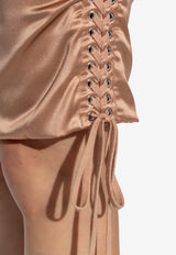 Dolce & Gabbana Ruched Silk Knee-Length Dress
Pink F69R6T FURAG-M0216