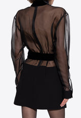 Wool Crepe and Organza Mini Dress